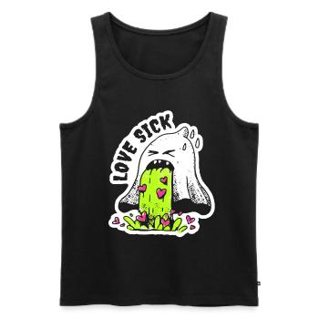 Valentine's Day - Love Sick - Anti Valentine - Men's Premium Organic Tank Top - black - Front - AI Model Male 178 light (178cm)