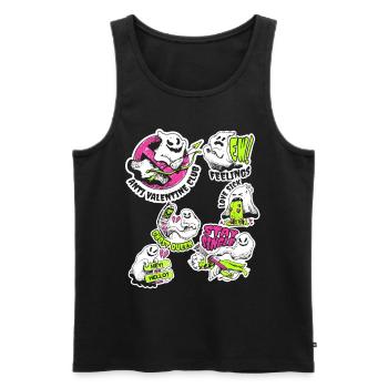 Valentine's Day - Ghosting Singles - Anti Valentine - Men's Premium Organic Tank Top - black - Front - AI Model Male 178 light (178cm)