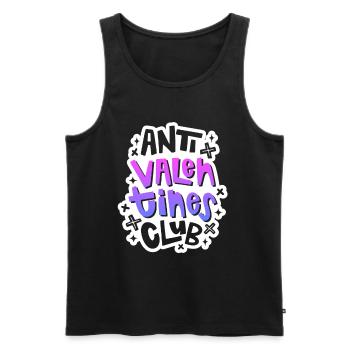 Valentine's Day Outfit - Anti Valentines Club - Men's Premium Organic Tank Top - black - Front - AI Model Male 178 light (178cm)