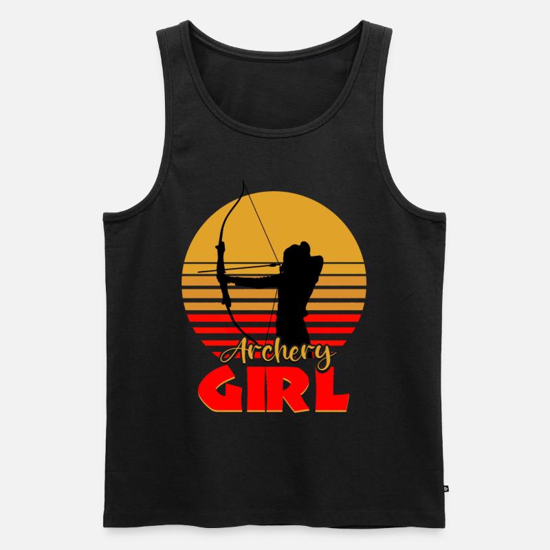 Bogenschützin Bogenschiessen - Männer Premium Bio Tank Top - Schwarz
