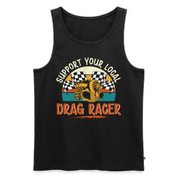 Drag Racing Race Car Retro Vintage - Men's Premium Organic Tank Top - black - Front - Michal (187cm)