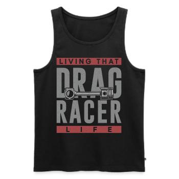 Voiture de course de dragster vivant que - Débardeur bio Premium Homme - noir - Devant - Michal (187cm)