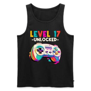 Level 17 Years Gaming 17 17 Birthday - Men's Premium Organic Tank Top - black - Front - Michal (187cm)