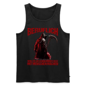 Beruflich schon immer was mit Menschen machen - Männer Premium Bio Tank Top - Schwarz - Vorne - Michal (187cm)