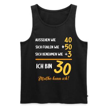 30 Jahre 30 Jähriger 30 Jährige 30 Geburtstag - Männer Premium Bio Tank Top - Schwarz - Vorne - Michal (187cm)