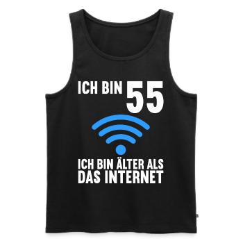Ich bin 55 Ich bin älter als das Internet - Männer Premium Bio Tank Top - Schwarz - Vorne - AI Model Male 178 light (178cm)
