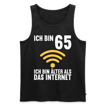 Ich bin 65 Ich bin älter als das Internet - Männer Premium Bio Tank Top - Schwarz - Vorne - AI Model Male 178 light (178cm)