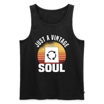 Secondhand Shop Secondhand Eco Hipster Used - Men's Premium Organic Tank Top - black - Front - Michal (187cm)
