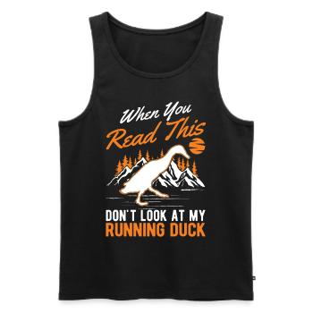 Indian Running Duck Bouteille cadeau Canard Canard - Débardeur bio Premium Homme - noir - Devant - AI Model Male 178 light (178cm)