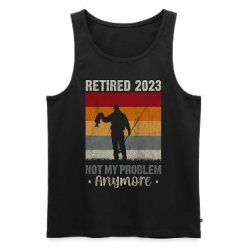 Retirement 2023 Pension Pensioner Fischen - Men's Premium Organic Tank Top - black - Front - Michal (187cm)