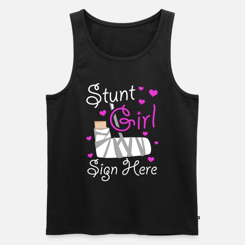 Mädchen-stunt-schild Hier - Männer Premium Bio Tank Top - Schwarz