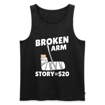 Broken Arm History Bone Elbow - Men's Premium Organic Tank Top - black - Front - AI Model Male 178 light (178cm)
