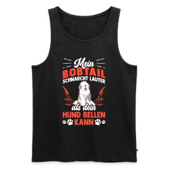 Bobtail ronfle bruyamment Old English Sheepdog - Débardeur bio Premium Homme - noir - Devant - Michal (187cm)