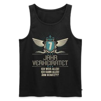 7 Jahr verheiratet weiß alles 7.Hochzeitstag - Männer Premium Bio Tank Top - Schwarz - Vorne - Michal (187cm)