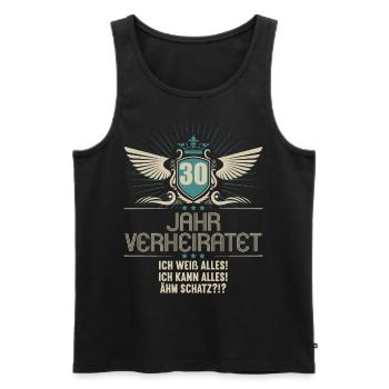 30 Jahr verheiratet weiß alles 30.Hochzeitstag - Männer Premium Bio Tank Top - Schwarz - Vorne - Michal (187cm)