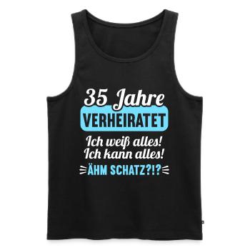 35 Jahr verheiratet weiß alles 35.Hochzeitstag - Männer Premium Bio Tank Top - Schwarz - Vorne - Michal (187cm)