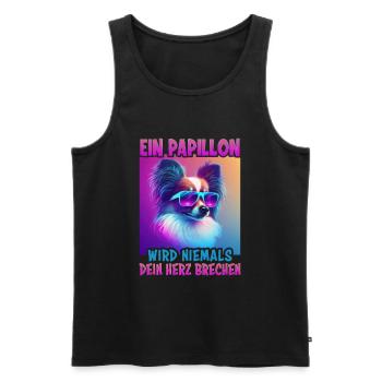 Hunde Spruch Papillon Design für Hundeliebhaber - Männer Premium Bio Tank Top - Schwarz - Vorne - Michal (187cm)
