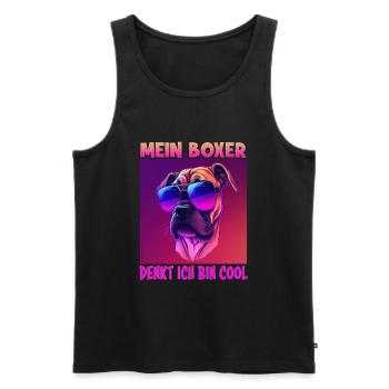 Hunde Spruch Boxer Design für Hundeliebhaber - Männer Premium Bio Tank Top - Schwarz - Vorne - Michal (187cm)