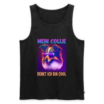 Hunde Spruch Collie Design - Männer Premium Bio Tank Top - Schwarz - Vorne - Michal (187cm)