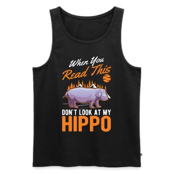 Amateur d’hippopotames Hippo Hippo - Débardeur bio Premium Homme - noir - Devant - AI Model Male 178 light (178cm)