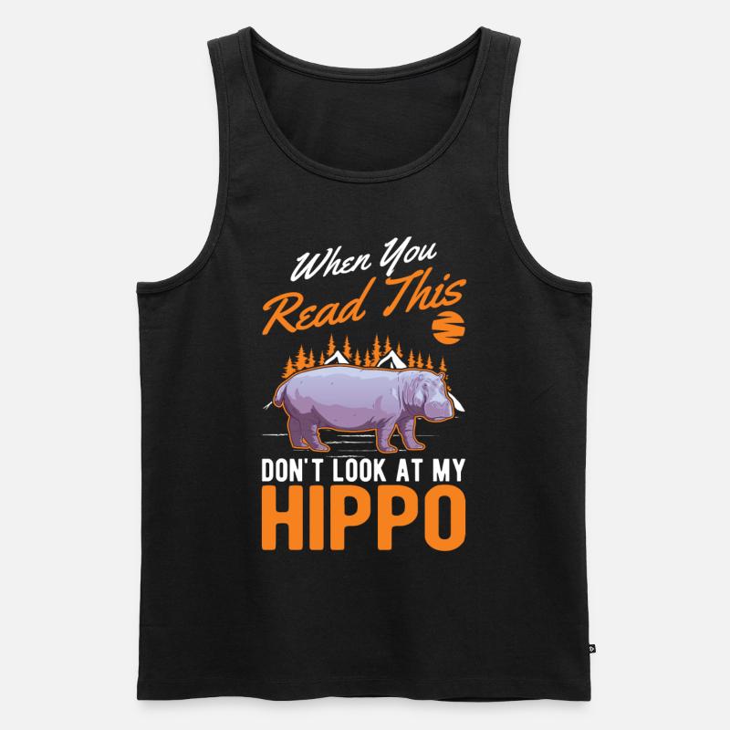 Nilpferd Liebhaber Hippo Flusspferd - Männer Premium Bio Tank Top - Schwarz