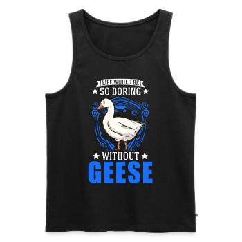 Geese Gift Goose Lovers Goose Breeders - Men's Premium Organic Tank Top - black - Front - Michal (187cm)