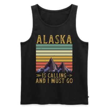 Alaska Tshirt Herren Damen Kinder USA Nordpol - Männer Premium Bio Tank Top - Schwarz - Vorne - Michal (187cm)