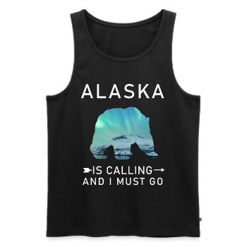 Alaska - Männer Premium Bio Tank Top - Schwarz - Vorne - Michal (187cm)