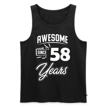Fête du 58e anniversaire Ancienne année de construction - Débardeur bio Premium Homme - noir - Devant - AI Model Male 178 light (178cm)