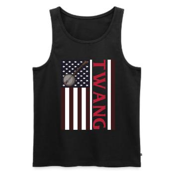 Banjo Shirts For Men Bluegrass Appalachia Folk - Men's Premium Organic Tank Top - black - Front - AI Model Male 178 light (178cm)