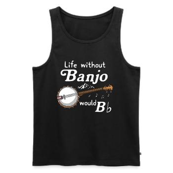 Banjo - Männer Premium Bio Tank Top - Schwarz - Vorne - Michal (187cm)