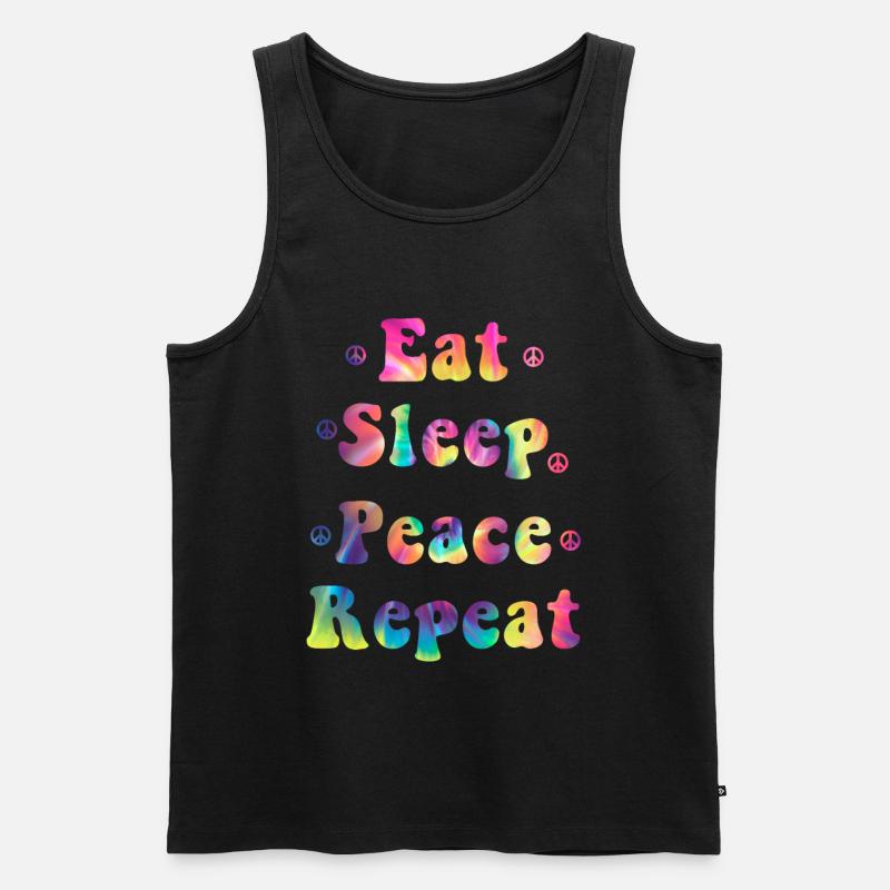 Hippie - Männer Premium Bio Tank Top - Schwarz