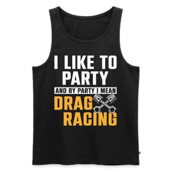Voiture de course de dragster que j’aime - Débardeur bio Premium Homme - noir - Devant - Michal (187cm)