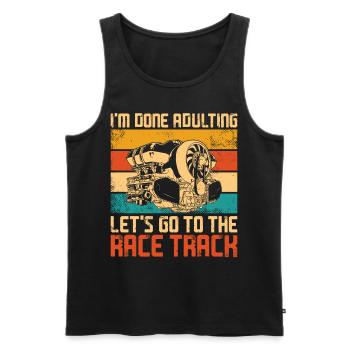 Drag Racing Race Car Retro Vintage - Männer Premium Bio Tank Top - Schwarz - Vorne - Michal (187cm)