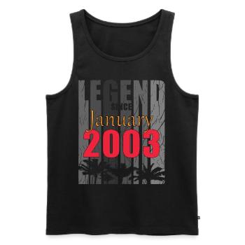 Baujahr 2003 Januar geboren Geschenkidee - Männer Premium Bio Tank Top - Schwarz - Vorne - AI Model Male 178 light (178cm)
