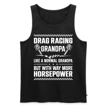 Drag Racing Race Car Grandpa - Männer Premium Bio Tank Top - Schwarz - Vorne - Michal (187cm)