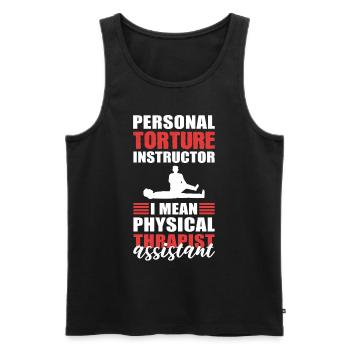 Personal Torture Instructor Physical Therapist - Men's Premium Organic Tank Top - black - Front - AI Model Male 178 light (178cm)