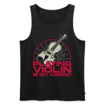 Violoniste violoniste jouant du violon est - Débardeur bio Premium Homme - noir - Devant - Michal (187cm)
