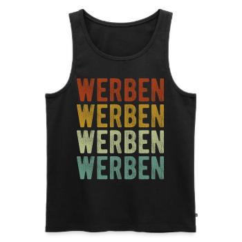 Advertise City Retro Vintage - Men's Premium Organic Tank Top - black - Front - AI Model Male 178 light (178cm)