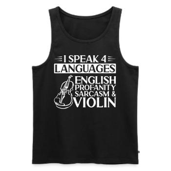 Violoniste I Speak 4 - Débardeur bio Premium Homme - noir - Devant - Michal (187cm)