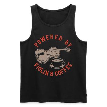 Violin Violinist Coffee Powered By - Männer Premium Bio Tank Top - Schwarz - Vorne - Michal (187cm)
