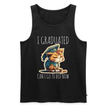 Abschluss Schlafen Katze Uni Master Bachelor - Männer Premium Bio Tank Top - Schwarz - Vorne - AI Model Male 178 light (178cm)
