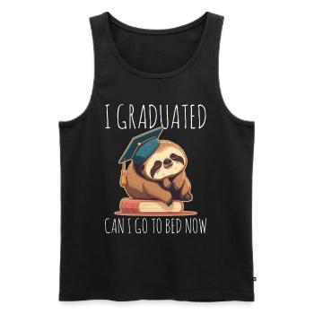 Degree Sleeping Sloth Uni Master Bachelor - Men's Premium Organic Tank Top - black - Front - AI Model Male 178 light (178cm)