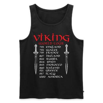 Viking World Tour - Männer Premium Bio Tank Top - Schwarz - Vorne - Michal (187cm)