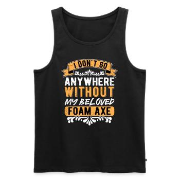 Larp Larping Live Action Role Playing Foam Axe - Männer Premium Bio Tank Top - Schwarz - Vorne - AI Model Male 178 light (178cm)