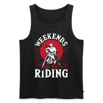 Weekends Are For Riding Motorcycle Biker - Men's Premium Organic Tank Top - black - Front - Michal (187cm)