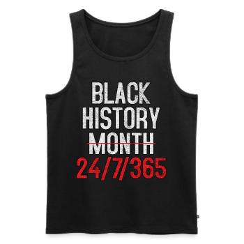 Black History Month 24/7/365 Black History Month - Men's Premium Organic Tank Top - black - Front - AI Model Male 178 light (178cm)