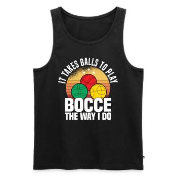 Boccia Petanque Boule Bocciaspieler Lyonnais - Männer Premium Bio Tank Top - Schwarz - Vorne - Michal (187cm)