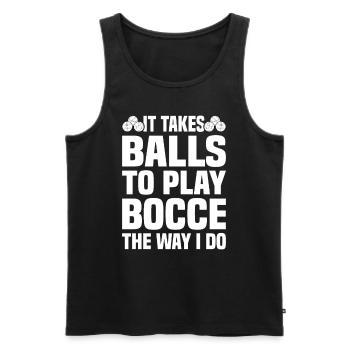 Boccia Petanque Boule Bocciaspieler Lyonnais - Männer Premium Bio Tank Top - Schwarz - Vorne - Michal (187cm)