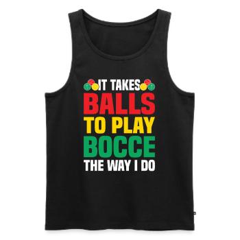 Boccia Petanque Boule Bocciaspieler Lyonnais - Männer Premium Bio Tank Top - Schwarz - Vorne - Michal (187cm)